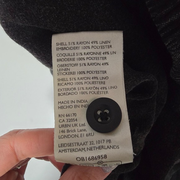 Anthropologie Embroidered Parachute Pants Black Womens Size Medium Boho Festival - Picture 11 of 11